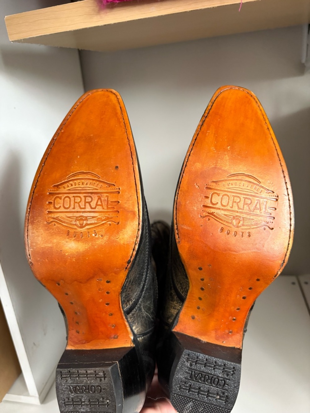 Corral Black Metallic Western Boots with Teal Interior - Picture 6 of 6